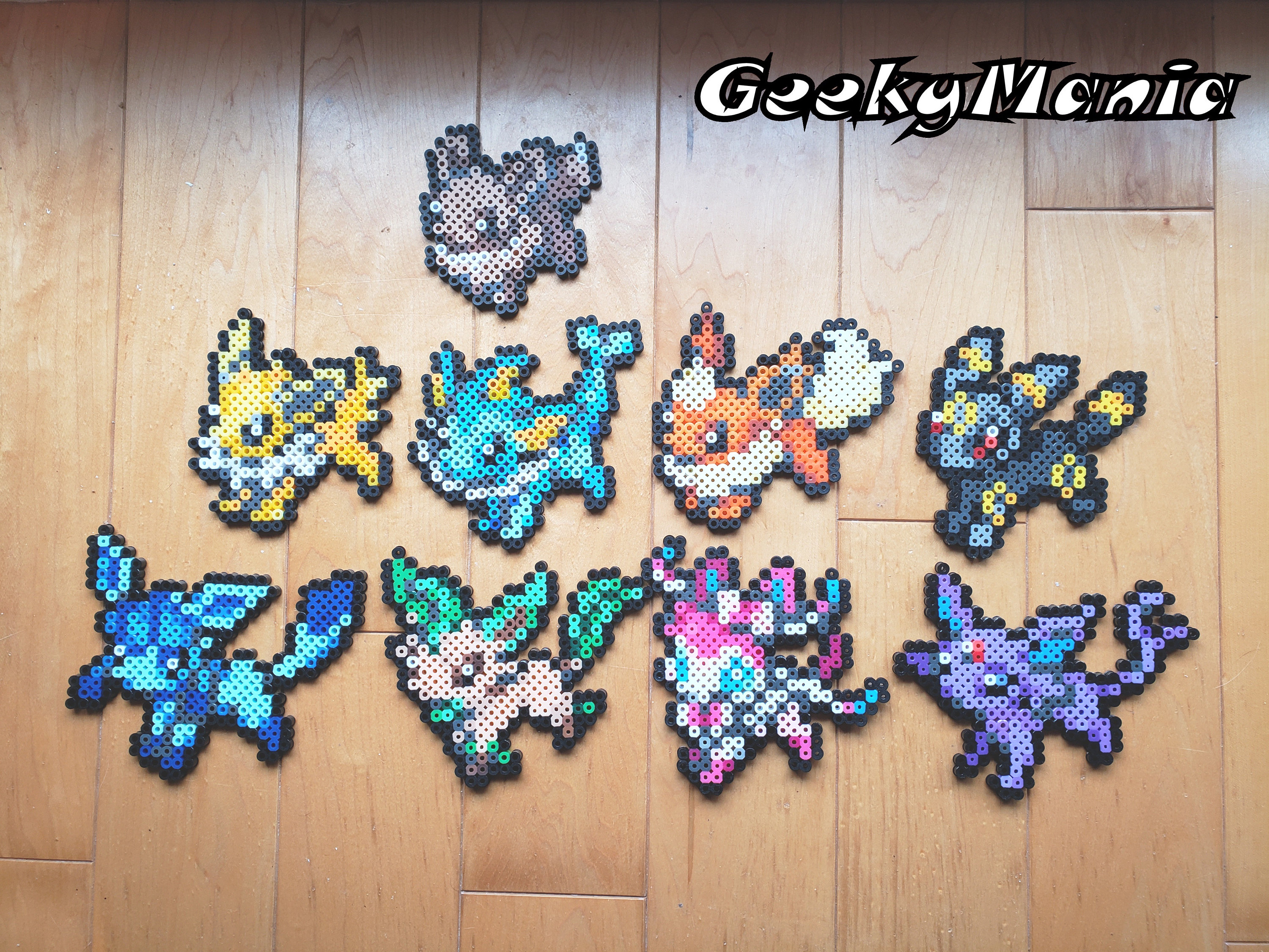 Eevee Evolutions Pokémon Perler Bracelets – Leaky Pixels