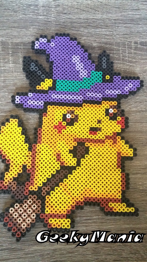 Halloween Pokémon Pikachu déguisé en sorcier Perler Beads 