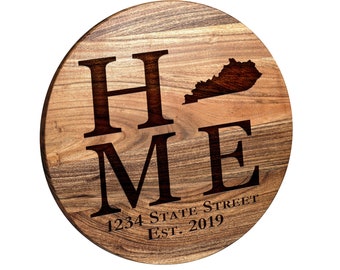 Home State Bar Sign - Custom Engraved Wooden Wall Sign / Wall Art - Personalized Present for Housewarming - Home Decor Realtor Closing Gift