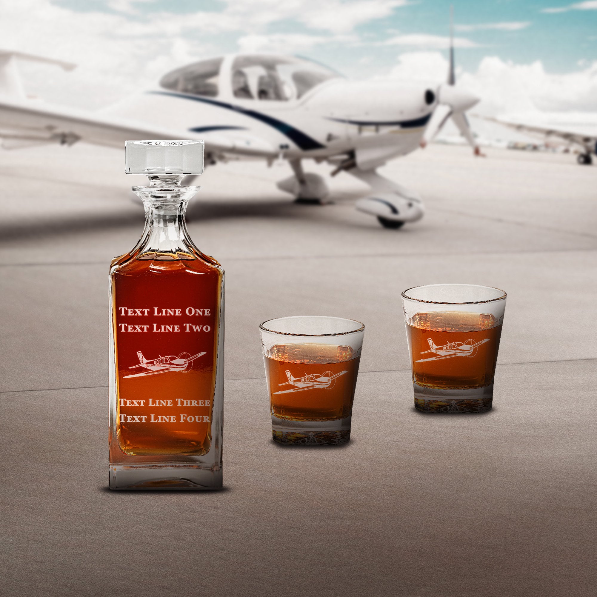 Airbus A320 Captain Whiskey Decanter Set Aircraft Liquor Bottle