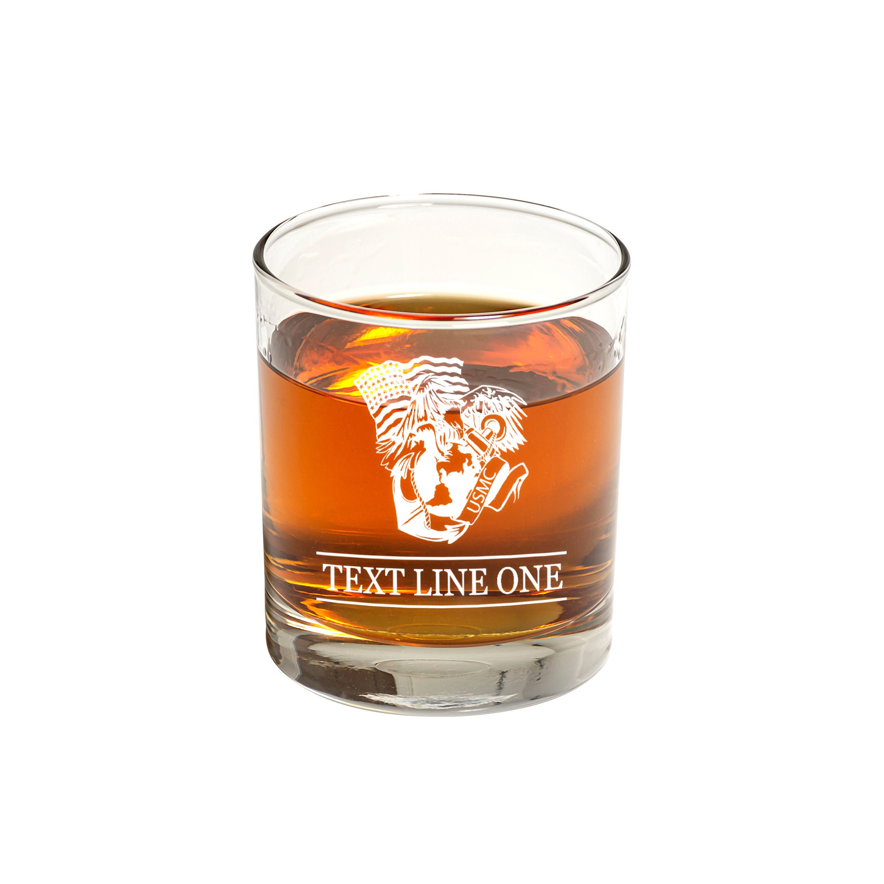 USMC Personalized Rocks Glass / Cocktail Glass - Marine Corps EGA ...