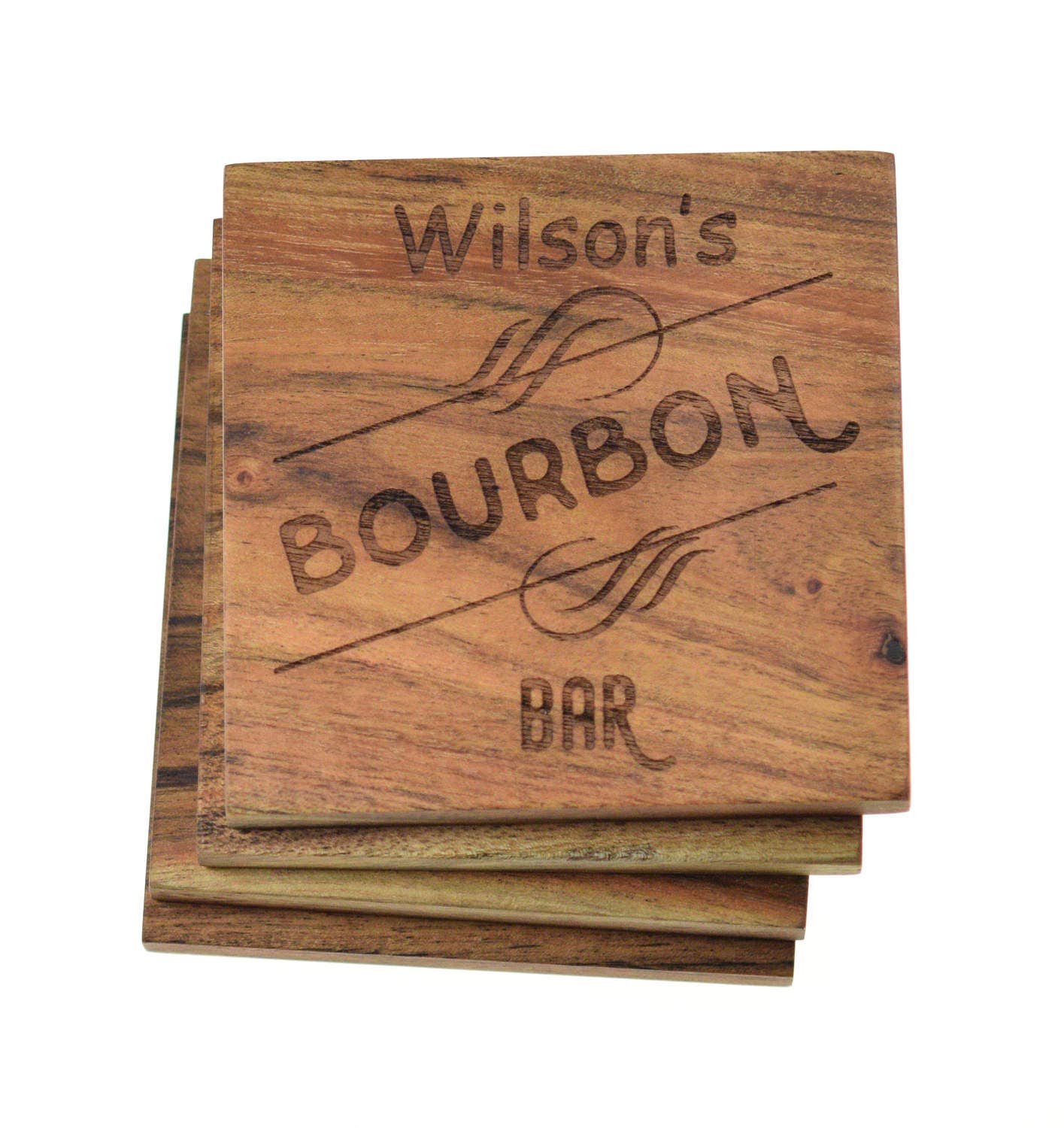 Personalized Home Bar Coasters Bourbon Bar Set of Etsy