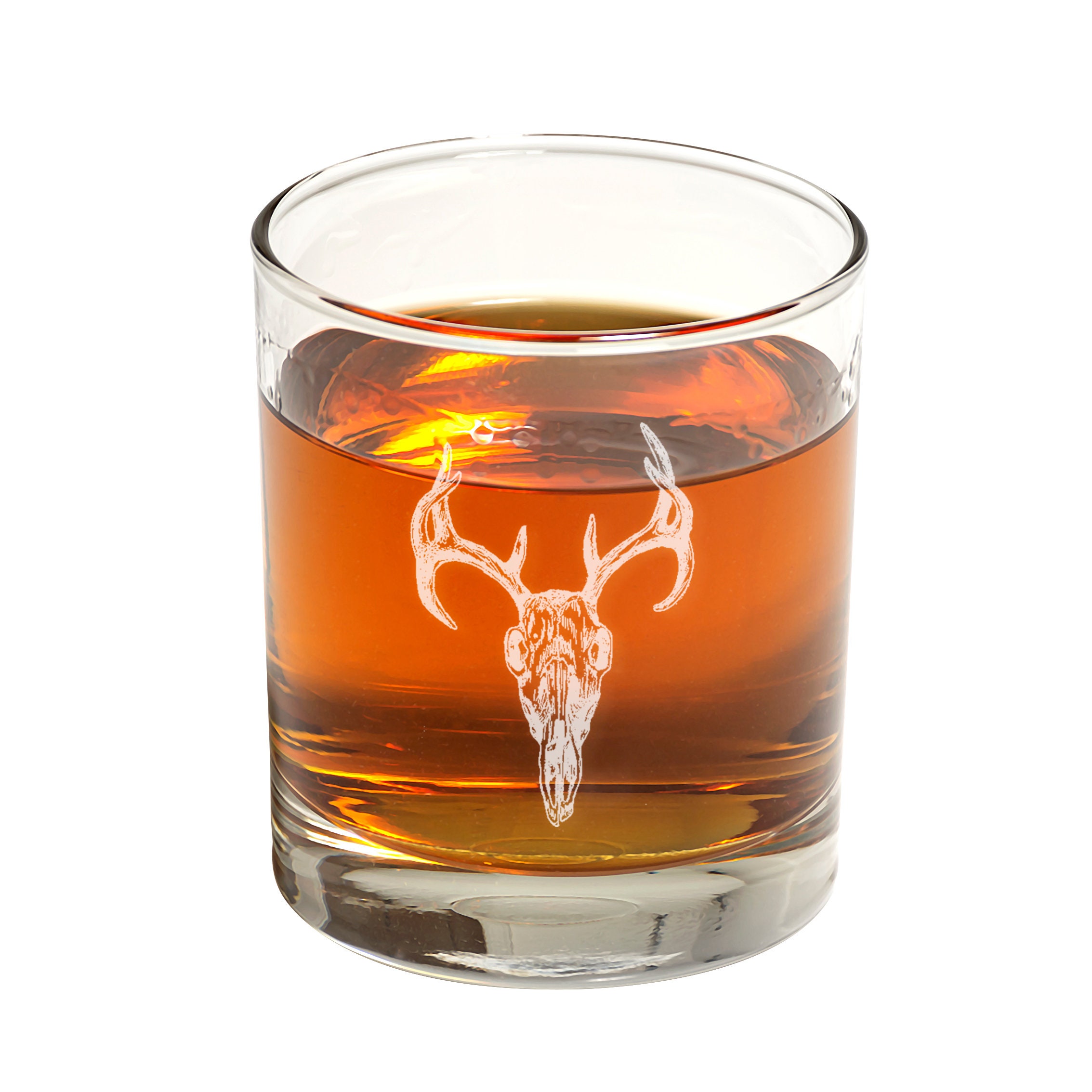 Born To Hunt Deer Whiskey Glass - 300ml Gold Deer Design Bourbon Glass, Perfect Gift For Hunters, Father's Day, Christmas