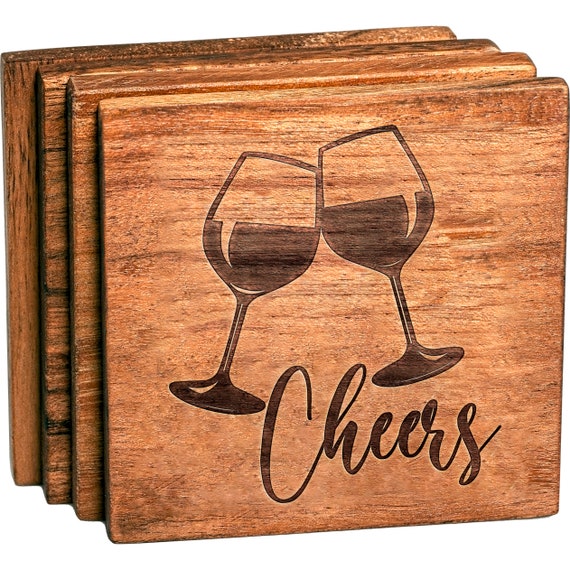 Cheers Wine Coaster Set Celebration Decor Ideas Mother s Day Gifts