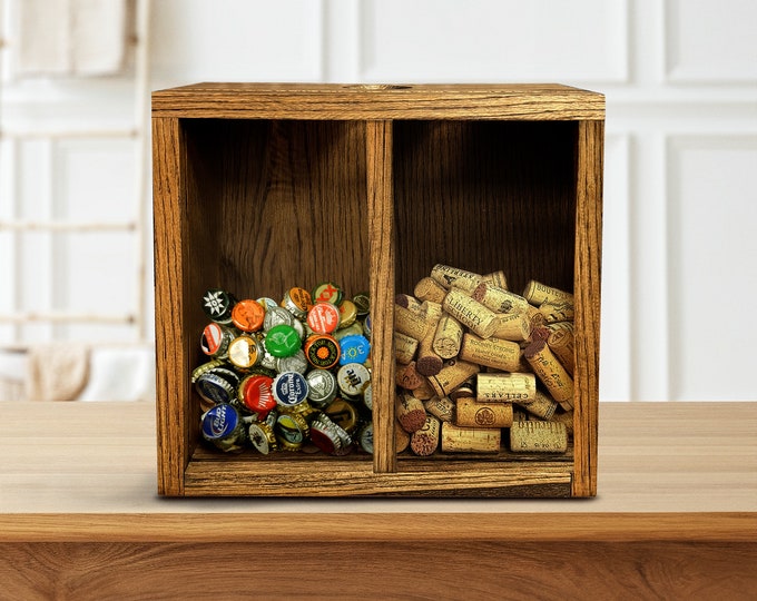 Wine Cork and Beer Bottle Cap Holder Shadow Box - Made in USA - Personalized Gift, Wine Cork Display, Unique Wedding Gift - Custom Shadowbox