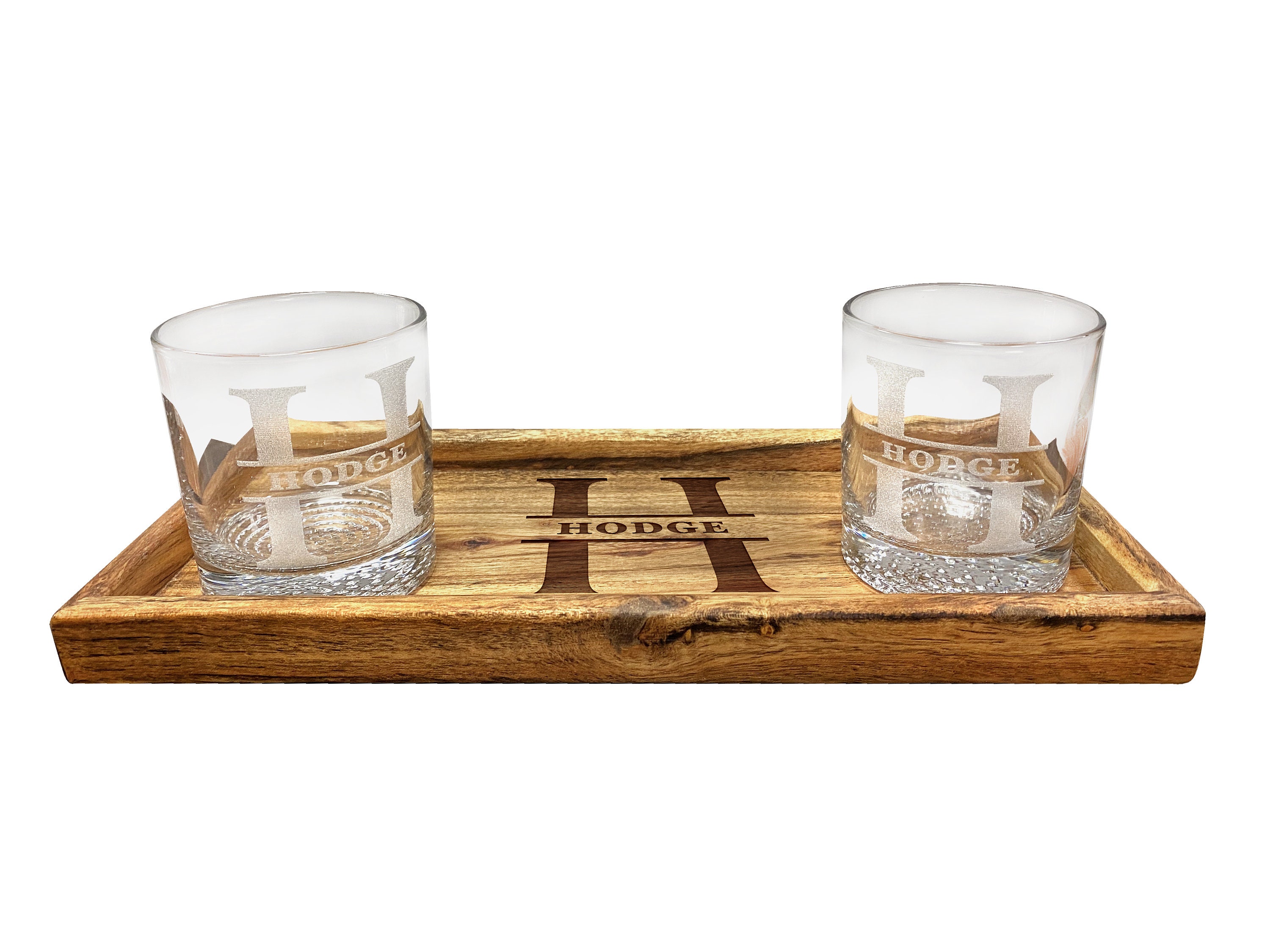 Custom Engraved LA Kings - Personalized Whiskey Glasses In Wood