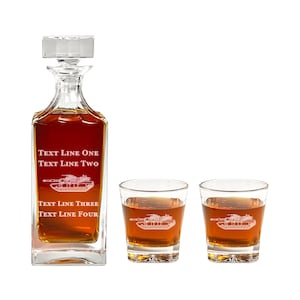 M1 Abrams Tank Decanter Set - Army Tank Driver Gift for Gunner - Unique Bar Decor for M1A Army Gunner - Army Veteran Present