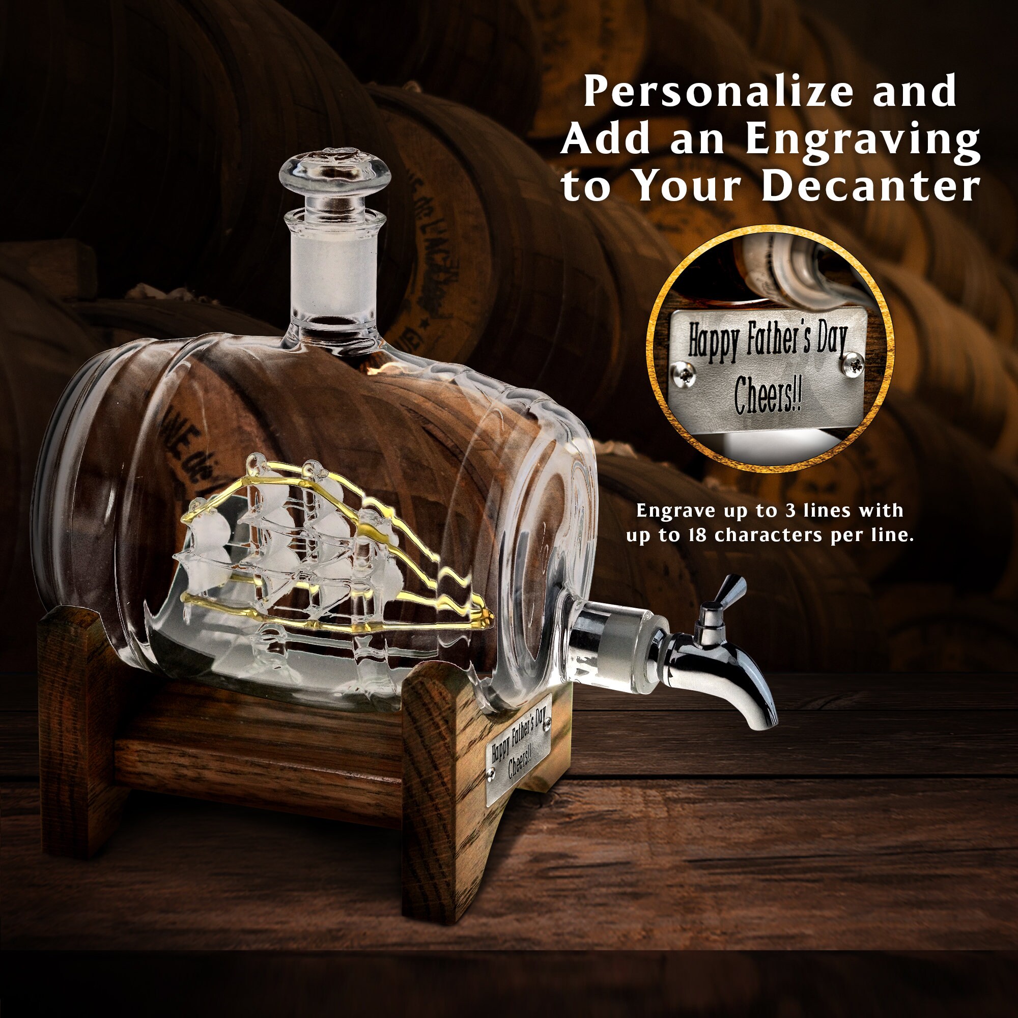 Garden Mile Set di decanter per whisky, 700 ml, caraffa a mappamondo, set regalo da uomo, regalo per Natale, set regalo per whisky, riempitivi per calze da uomo, decanter per whisky, vodka