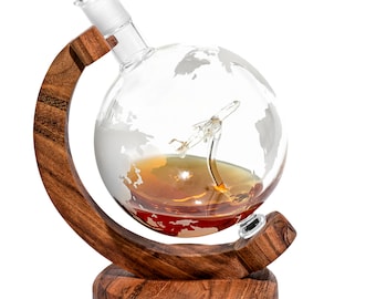 C17 Airplane Decanter - Etched Globe Decanter Set