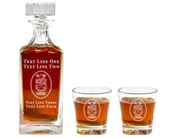 Navy Master Chief Command Decanter Set - Retired Navy Veteran Present for Him - Gift for Husband or Dad - Navy Promotion or Retirement