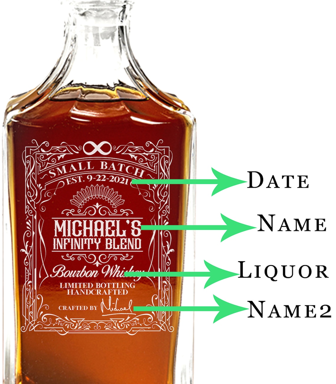 Infinity Bottle Decanter personalized / Custom Engraved Etsy