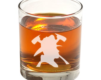 Fireman Engraved Whiskey Glass - Personalized Firefighter Barware- Volunteer Firefighter Gift, Promotion or Retirement Present Custom Etched