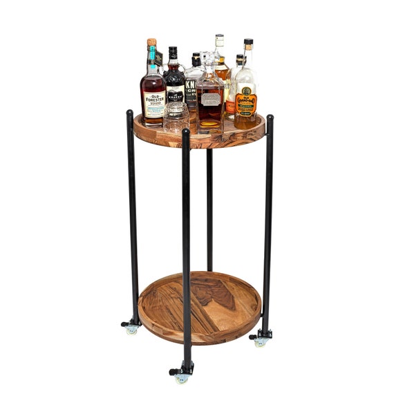 Serving Tray Table Bar Cart Trolley On Wheels Movable Table Bar Cart  Trolley