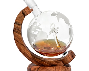 Eagle Decanter - Etched Globe Decanter w/ American Eagle Inside - USA Patriotic Gift for Military Veteran - Unique United States Themed