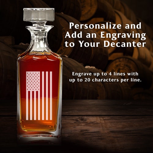 American Flag Decanter Set - United shops States of America Whiskey Decanter & Glass Set - USA Gift - America Present