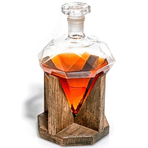 Diamond Glass Wine Decanter - Cullinan Whiskey Classic Bottle - Personalized Bourbon Wedding Gift for Men - Custom Liquor Wine Barware Decor