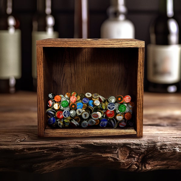 Beer Bottle Cap Holder Shadow Box - Made in USA - Personalized Gift for Beer Lover - Unique Wedding Gift Display - Custom Shadowbox