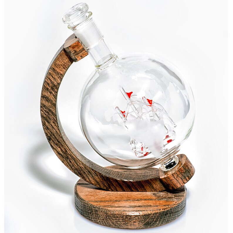 Etched Globe Wine Decanter Sailboat Ship in a Bottle Whiskey Etsy