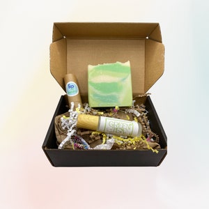 Handmade Soap Gift Box: Soap, Perfume Oil, and Lip Balm in Sustainable Packaging image 3