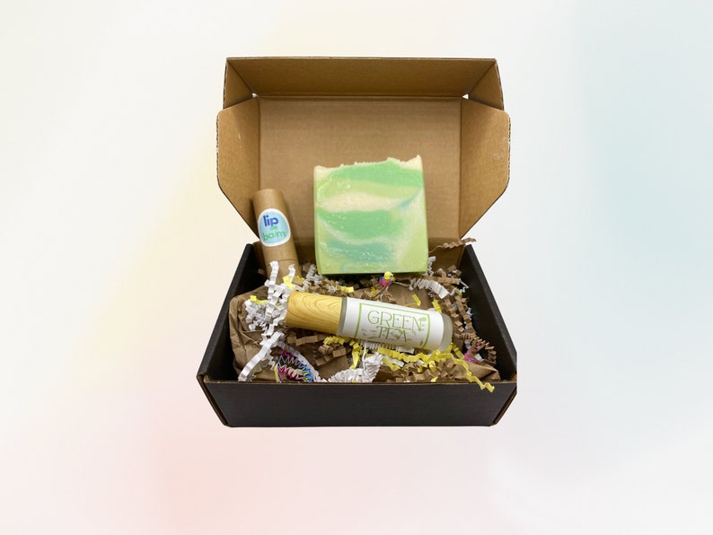 Handmade Soap Gift Box: Soap, Perfume Oil, and Lip Balm in Sustainable Packaging image 3