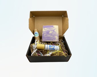 Handmade Soap Gift Box: Soap, Perfume Oil, and Lip Balm in Sustainable Packaging