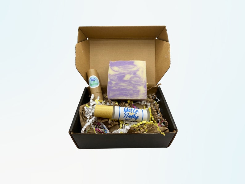 Handmade Soap Gift Box: Soap, Perfume Oil, and Lip Balm in Sustainable Packaging image 1