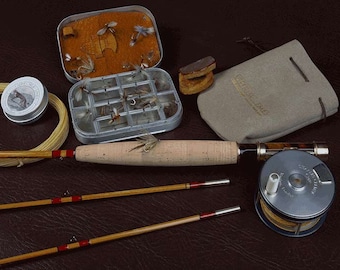 Canne à mouche personnalisée en deux parties | Canne à pêche à la mouche en bambou faite main | Canne à truite Heirloom | Fabriqué en Angleterre par Chris Clemes