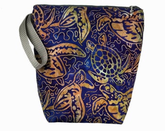 Mittelgroße Batik-Projekttasche, Mittelgroße Stricktasche, Mittelgroße Häkeltasche, Stricktasche, Strickzubehör