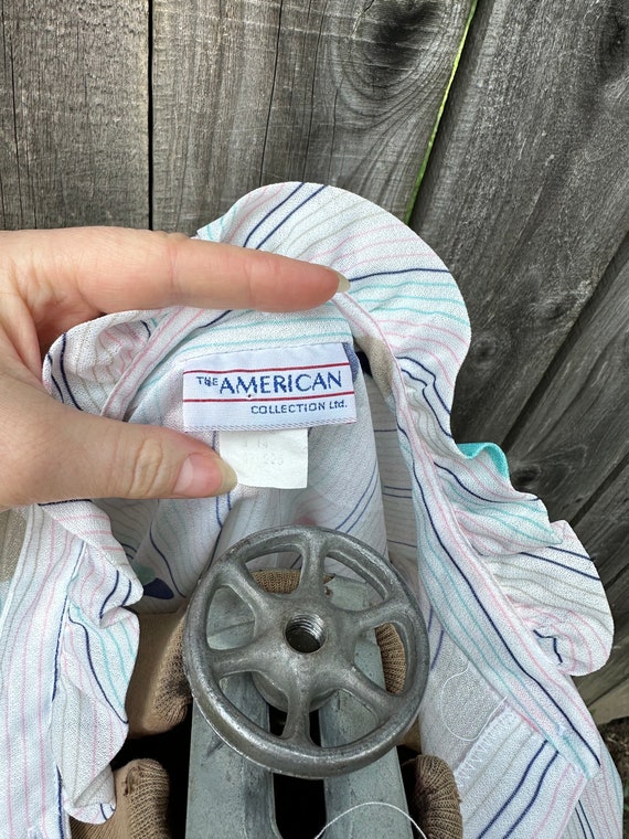 Vintage breezy polyester patterned button up shirt - image 5