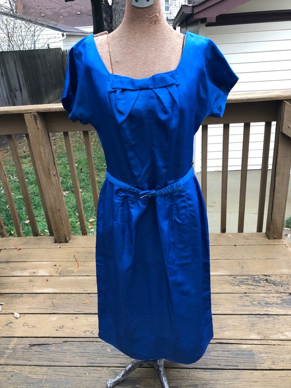 1950s Sapphire blue dress and jacket