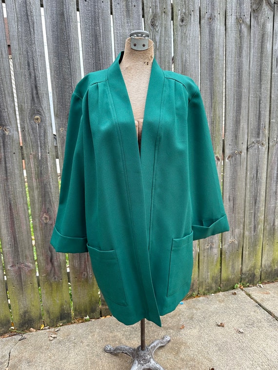 1980s Emerald green vintage jacket blazer