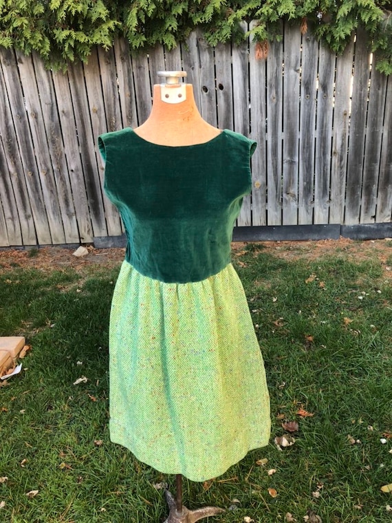 1960s Green Jumper Dress - image 1