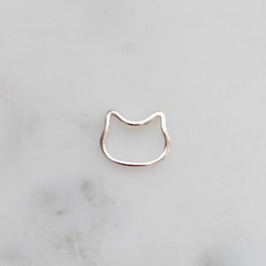 Cat connector charm, sterling silver, gold plated, cat head bracelet connector, cat pendant for jewelry making, permanent jewelry, CN56