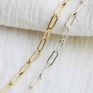 3.8mm paperclip chain, gold filled, sterling silver, unfinished chain, bulk chain, paperclip chain, permanent jewelry chain spool, S49 G49
