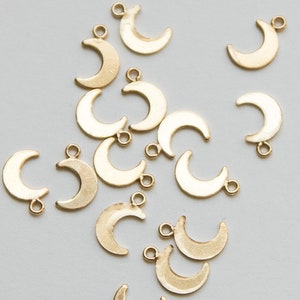 Moon charm, gold filled, sterling silver, permanent jewelry charms, gold moon charm, gold permanent jewelry charms, CH19