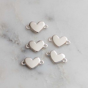 Heart connector, sterling silver, permanent jewelry heart connector, permanent jewelry bracelet connector, bracelet connector charm, CN54