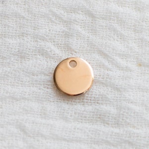 6.3mm circle disc charm blank .25&quot;, with hole, 20 gauge, sterling silver, 14k gold filled, engraving blank, stamping blank, BWHCH1