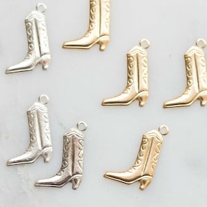 Cowboy boot charm, gold filled sterling silver cowgirl boot charm, western theme charms, country girl charms, CH33