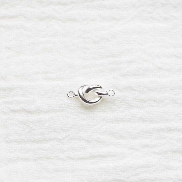 Love knot connector, sterling silver, 18k gold plated, bulk connectors, bracelet connector charm, permanent jewelry, CN81