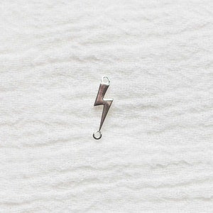 Lightning bolt connector, sterling silver, 18k gold plated, bulk connectors, bracelet connector charm, permanent jewelry, CN71