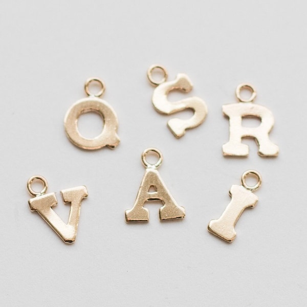 14k Gold Filled Letter Charm, permanent jewelry charms, jewelry making supplies, wholesale bulk charms, CH4