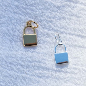 Lock charm, .925 sterling lock pendant, 18k gold plated lock pendant, lock pendant, lock charm, silver lock charm, gold lock pendant, CH51