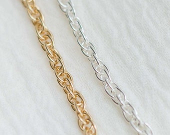 3.3mm rope chain, 14k gold filled unfinished chain, sterling silver, bulk chain, footage chain, permanent jewelry, G33 S33