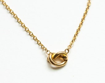 3 pack, knot necklace, 18k gold plated, bulk wholesale knot necklace, jewelry supplies, love knot necklace gold, N5