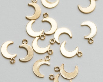 Moon charm, gold filled, sterling silver, permanent jewelry charms, gold moon charm, gold permanent jewelry charms, CH19