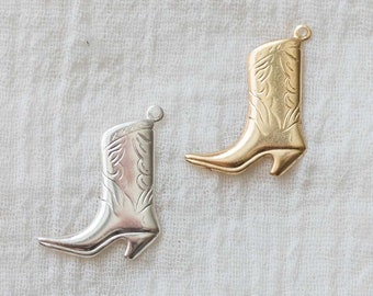 Cowboy boot charm, gold filled sterling silver cowgirl boot charm, western theme charms, country girl charms, CH40