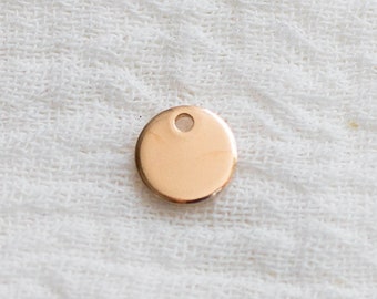 Circle disc charm blank .25" (6.3mm), with hole, 20 gauge, sterling silver, 14k gold filled, engraving blank, stamping blank, BWHCH1