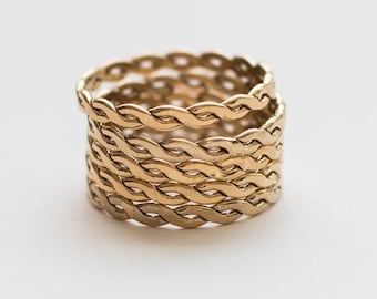 Woven ring, gold filled, sterling silver, bulk wholesale stacking rings, sterling silver woven ring, 14k gold filled woven ring, R21