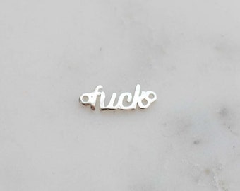 Fuck connector, sterling silver, gold plated, fuck bracelet connector, permanent jewelry connectors, bulk wholesale, CN66