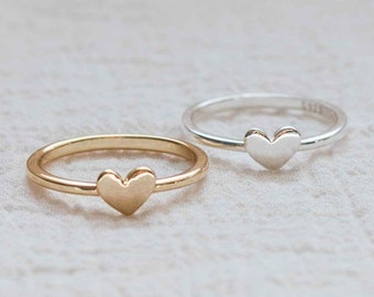 Heart ring, sterling silver heart ring, 18k gold plated heart ring, bulk rings, wholesale rings, small heart ring, R31